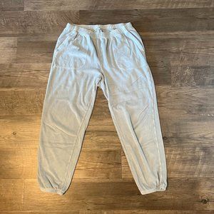 American Eagle Light Blue Velour Jogger Sweatpants, Medium